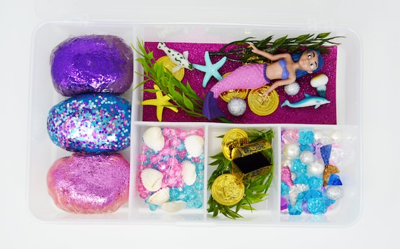 Mermaid Playdough Kit Mermaid Bizzy Box Sensory Kit Mermaid