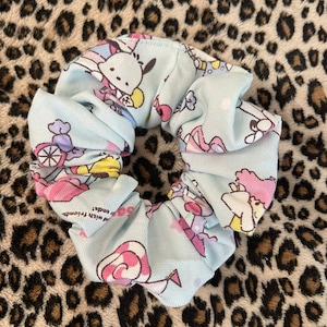 Scrunchie Kitty Cat Japan Exclusive Print Carnival Treats Kawaii Hello Candy Fair handmade Hair Tie