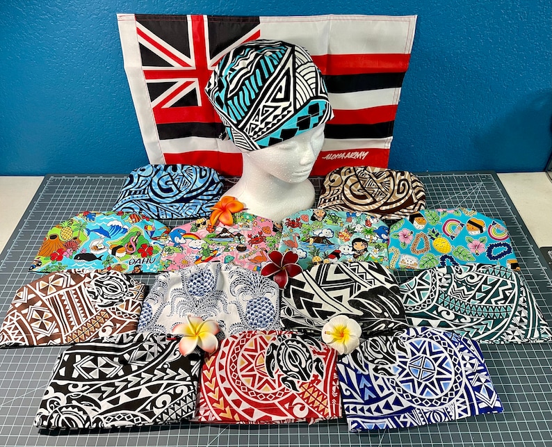 Scrub hat cap Hawaiian Polynesian Tribal Aloha Spam Kawaii Etsy