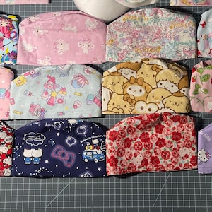 Pt1 Japan exclusive prints Scrub Cap Hat Kitty cat Handmade Adjustable Ties Surgical chemo Kawaii hello nurse chemo medic