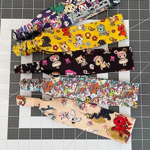 Adult Elastic Headband Toki PT4 Kawaii Style face mask earsaver buttons Unicorn  handmade Head Band Headwrap narrow slim band