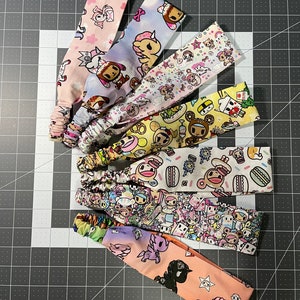 Adult Elastic Headband Toki Part 3 Kawaii Style earsaver buttons Unicorn  handmade Head Band Headwrap narrow slim band