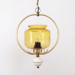 Vintage Pendant Light / Hanging Lamp from 70&#39;s / Mid Century Modern / Elegant Brass Chandelier