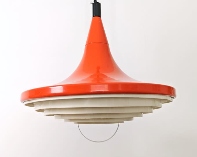 Mid Century Modern Orange Pendant Lamp 70s / Vintage UFO Hanging Light — free download