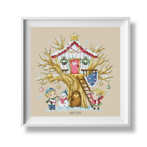 Modern cross stitch pattern, Merry christmas cross stitch pattern, Winter cross stitch pattern, Kids cross stitch pattern