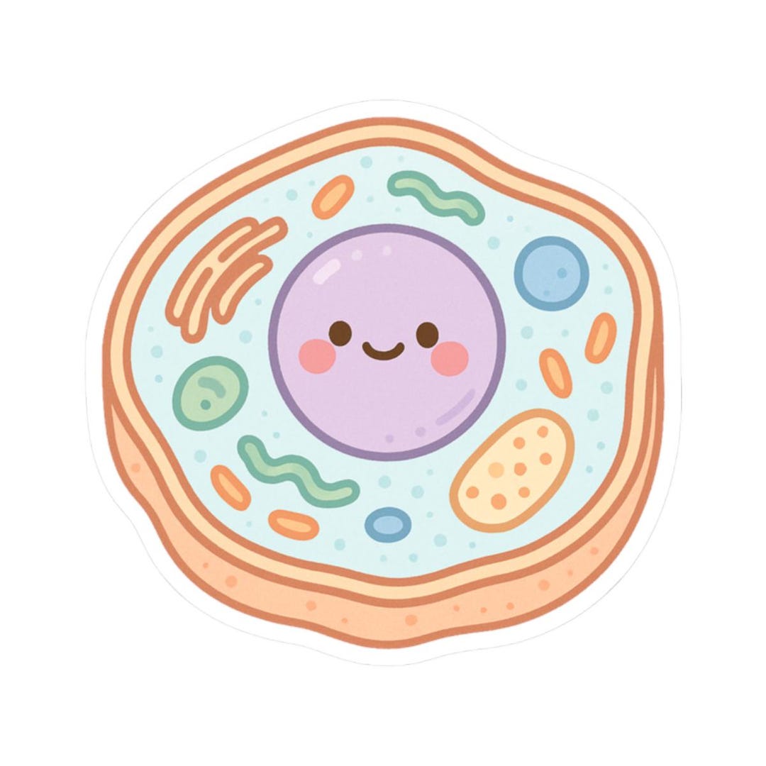 Cute Kawaii Animal Cell Biology Organelles Art Science Sticker | Cute ...