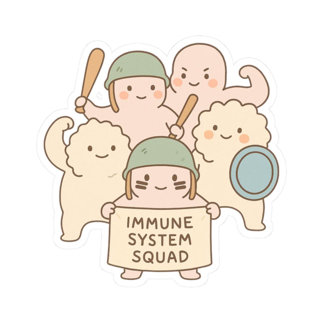 Reduces Inflammation Sticker Immune System Squad Cartoon Cells Science Sticker | Cute Funny Laptop ...