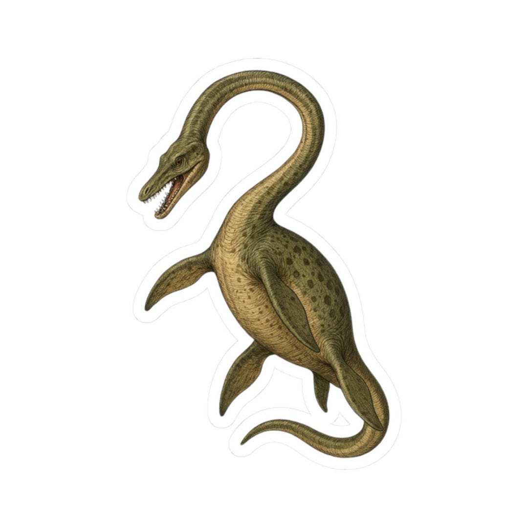 Plesiosaur Dino Revival Comic Art Biopunk Design Dinosaur Sticker ...