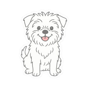Adorable Fluffy Puppy Cartoon Kawaii Pet Cute Dog Sticker | Cute Funny Laptop Water Bottle Car Window Bumper Sticker