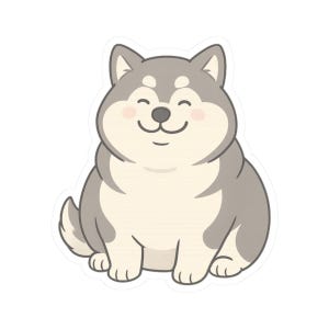 Adorable Chubby Shiba Inu Cartoon Kawaii Dog Sticker | Cute Funny Laptop Water Bottle Car Window Bumper Sticker