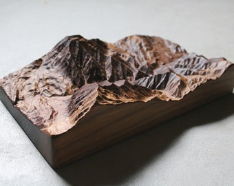 Provo Canyon Walnut Topographic Map | Wooden 3D Relief Map