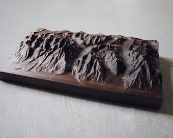 Grand Teton Nation Park Topographic Map | Wooden 3D Relief Map