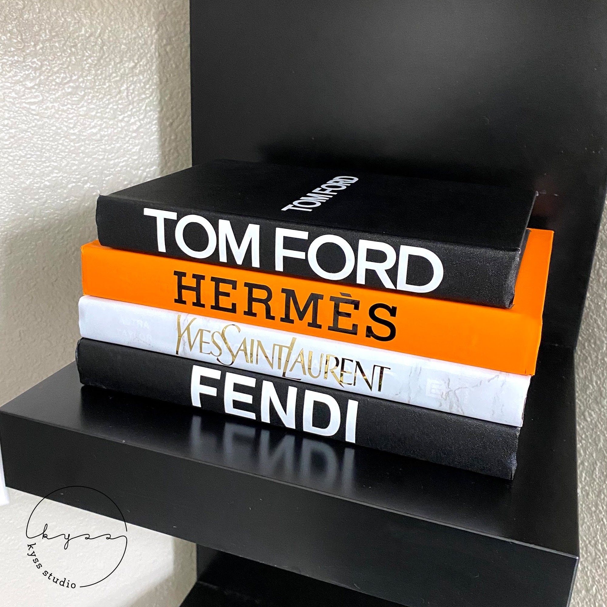 Luxury Stacked Books Home Decor Fashion Designer Decorative Etsy