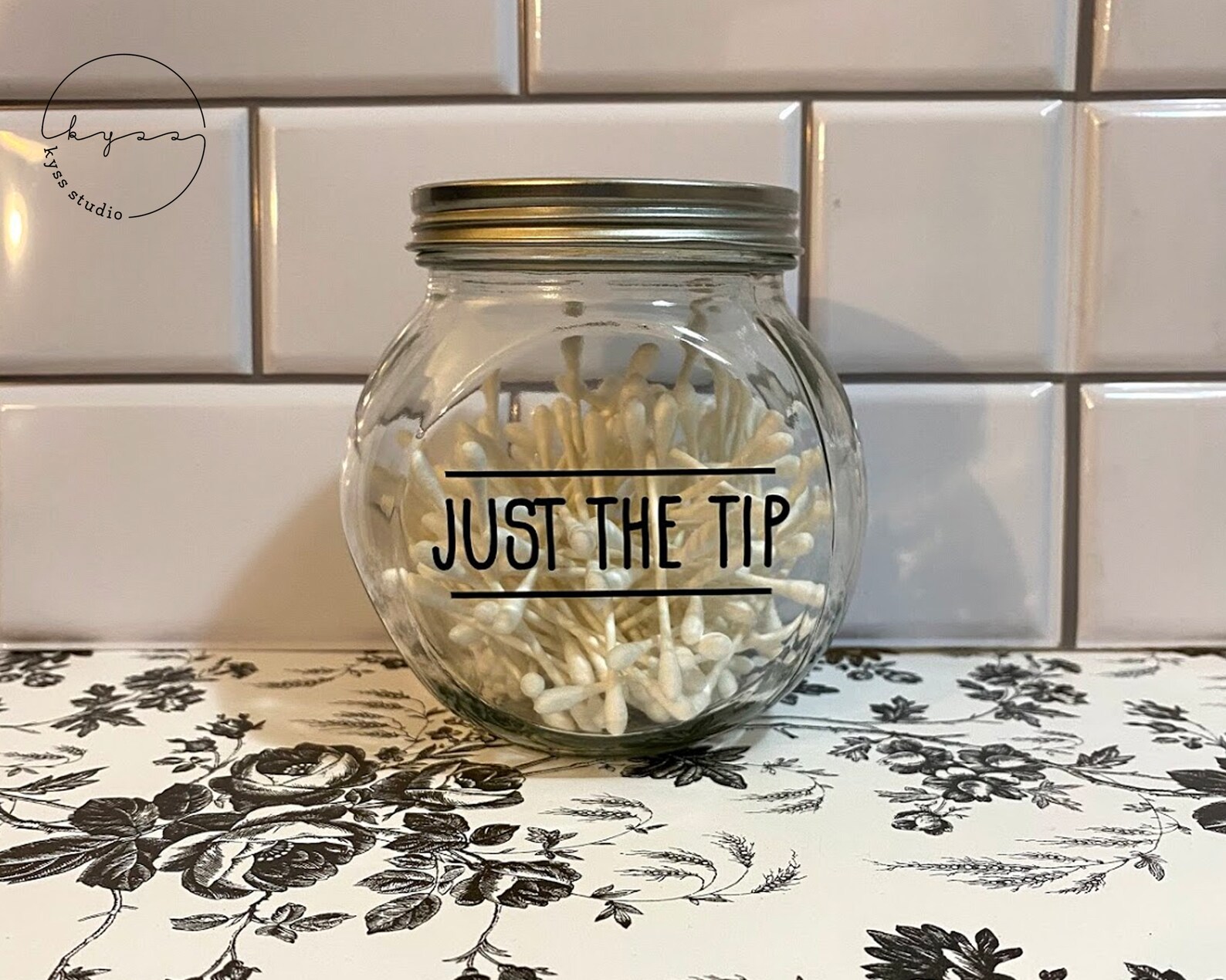 Balls Deep Cotton Ball Jar Just the Tip QTip Jar Tie Me Etsy