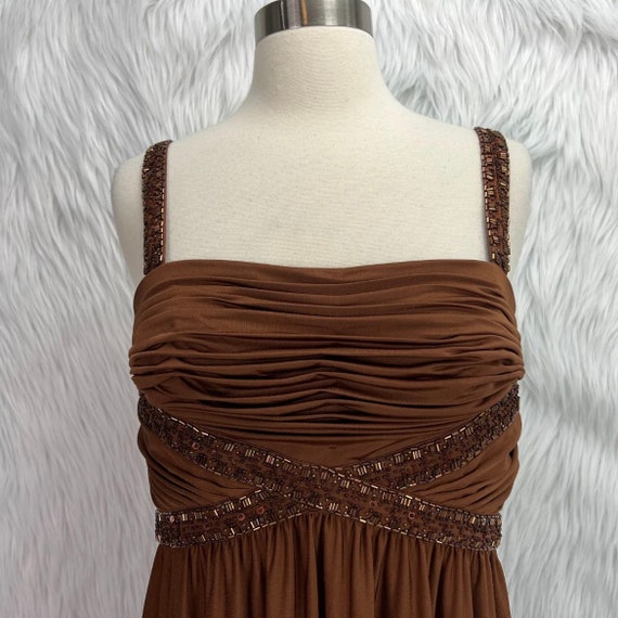 Caché VTG Womens Sz 10 Brown Beaded Sleeveless Ru… - image 5