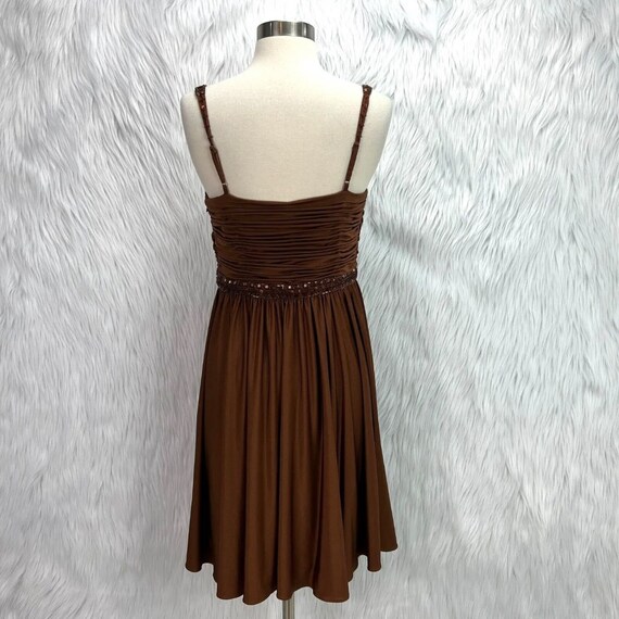 Caché VTG Womens Sz 10 Brown Beaded Sleeveless Ru… - image 3