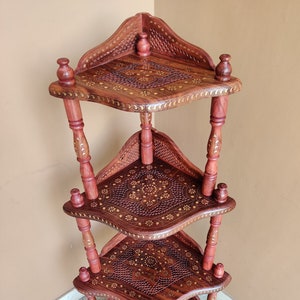 Wooden Corner stand / Corner table / End table