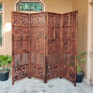 Room Divider*Room Partition*Partition Screen*Carved Screen*Indian Art.