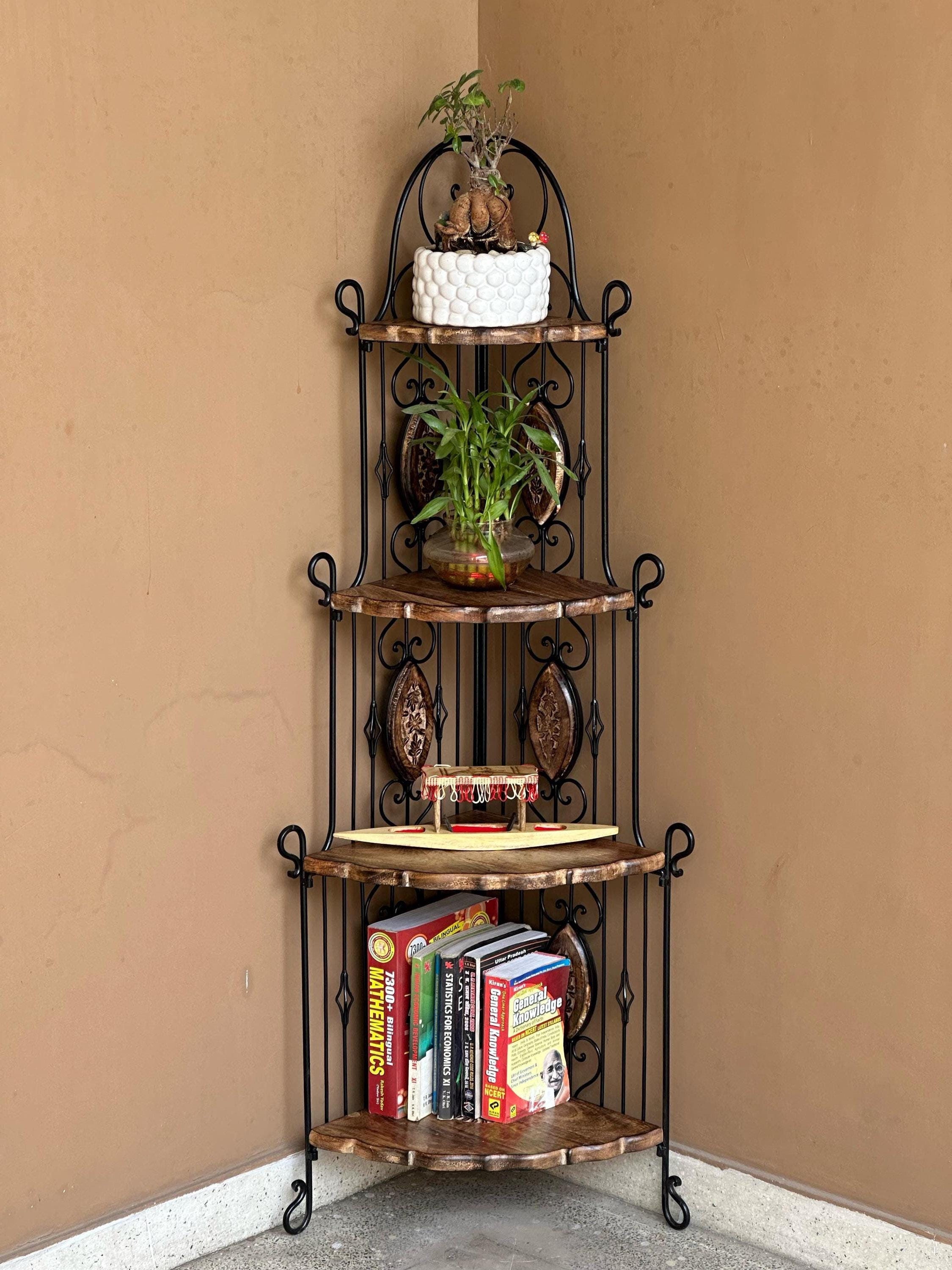 Iron Wood Corner Stand/ Shelve - Etsy