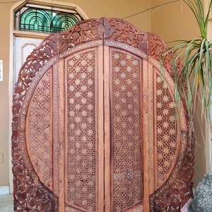 Room Divider*Wooden Room Partition*Partition Screen*Carved Screen*Indian Art.