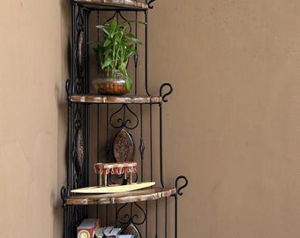 Iron Wood Corner Stand/ Shelve - Etsy