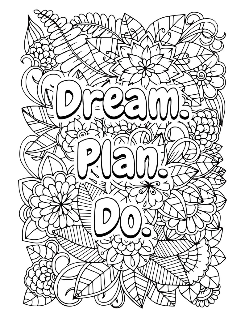 Quote Printable Coloring Pages - Etsy