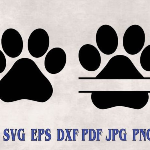 Dog Paw Print Svg png eps dxf pdf jpg/Dog paw print with room for name in the middle/dog svg/paw print svg/paw svg/dogs name paw print svg