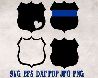 Blue Lives Matter SVG Police Badge SVG Officer Thin Blue Line SVG Cut File for Cricut Jpg \u2022 Eps \u2022 Dxf \u2022 Png Digital File Silhouette