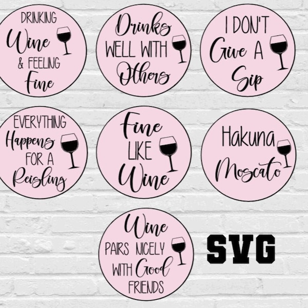 7 funny Wine phrases bundle svg png eps dxf pdf/wino svg/wine decals svg/wine down wed svg/alcohol svg/wine stickers svg/wine puns svg png