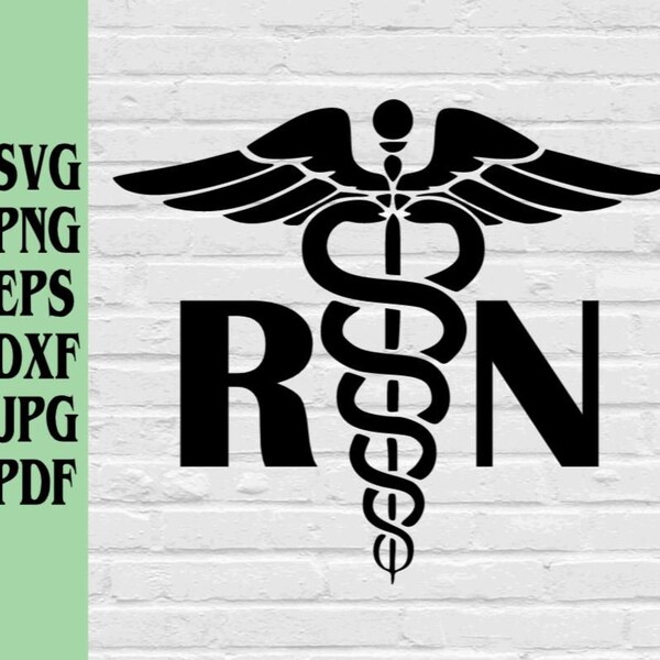 Medical symbol RN nurse svg/medical svg/registered nurse svg/Caduceus Svg/medical symbol svg/nurse appreciation svg/medical field svg/RN svg