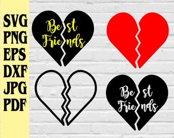 Download Best Friends Heart Svg Etsy