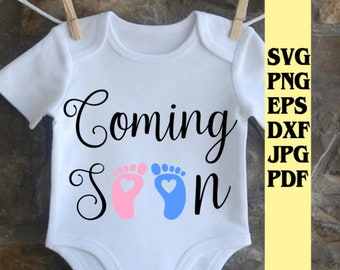 Baby Coming Soon SVG, Pregnancy Announcement SVG, Pregnancy Cut File,  Pregnancy Announcement T-shirt SVG 