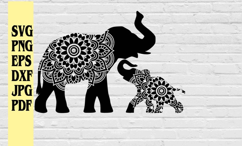 Download Elephant mom and baby mandala svg png eps dxf pdf jpg ...