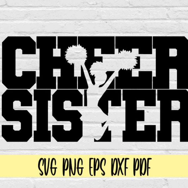 Cheer sister svg png eps dxf pdf/cheer sister block varsity letters svg/Cheer Life Svg/Cheerleader Svg/cheerleader clipart/Cheerleader sis