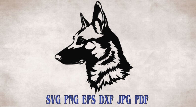German Shepard head silhouette svg png eps dxf jpg pdfgerman shepard svg cut filegerman shepard clip artdog svgdog clip artdog head svg