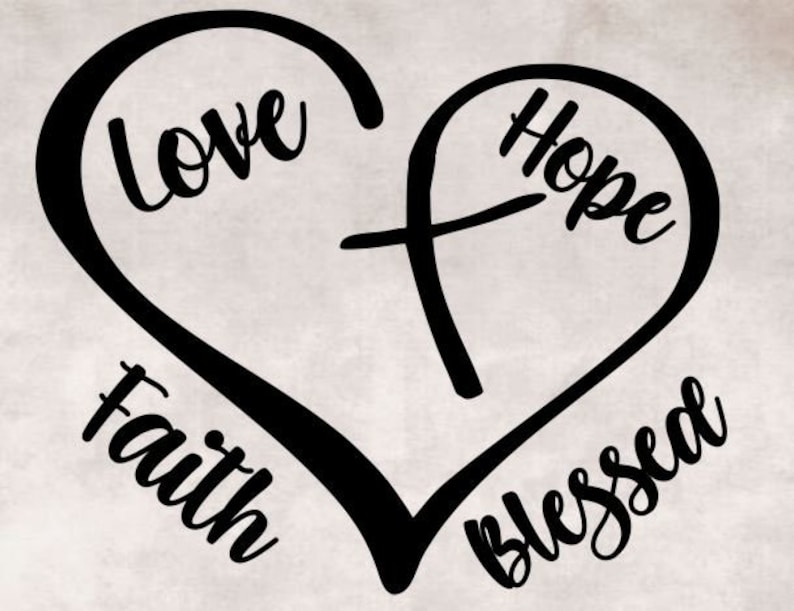 Heart With Cross Faith Blessed Love and Hope Svg Png Eps - Etsy UK