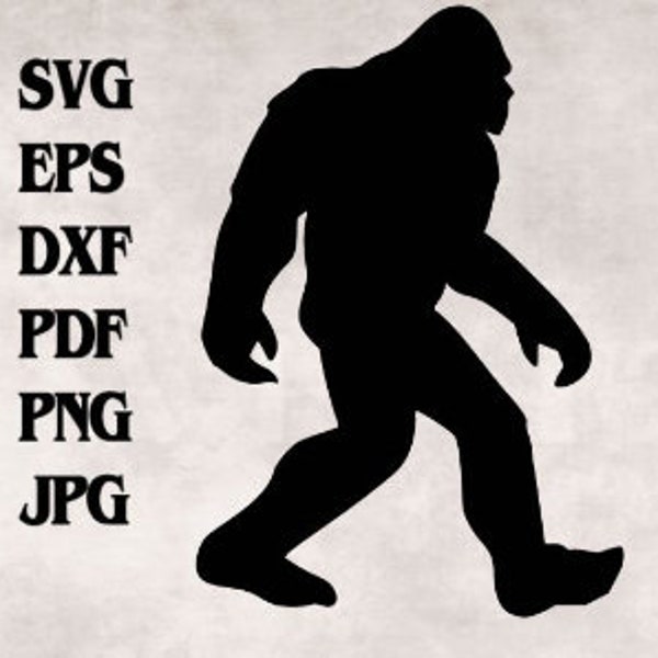 Yeti silhouette svg png eps dxf pdf jpg/yeti svg/big foot svg/bigfoot svg/sasquatch svg/big foot silhouette/sasquatch silhouette/yeti vector