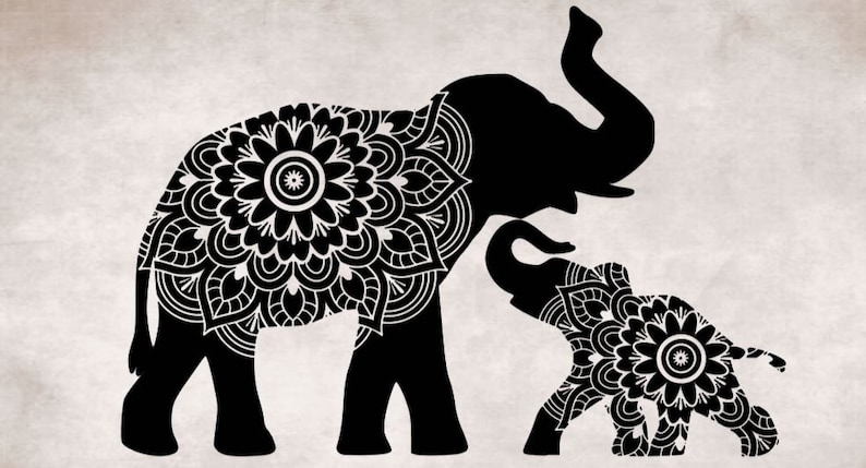 Download Elephant mom and baby mandala svg png eps dxf pdf jpg ...