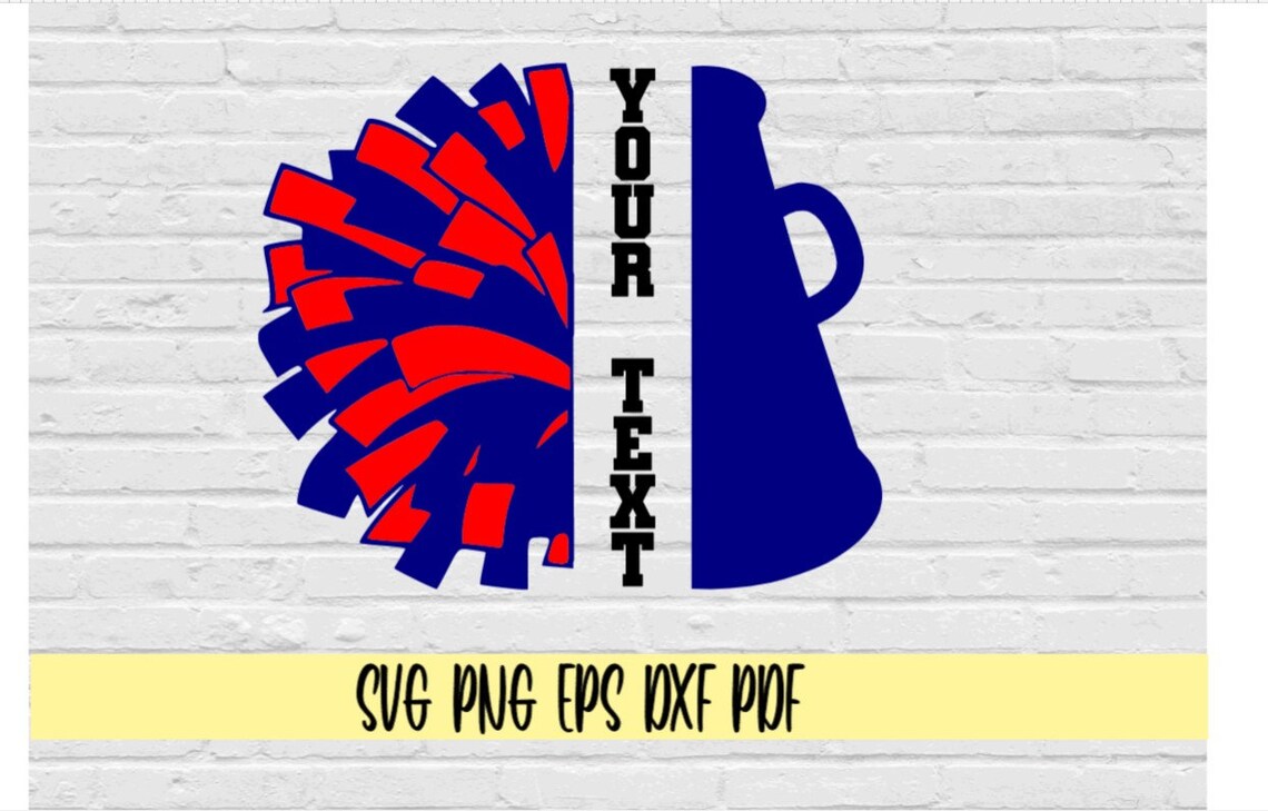 Half Megaphone and Pom Pom Svg/cheer Cone Png Svg/cheerleader Etsy