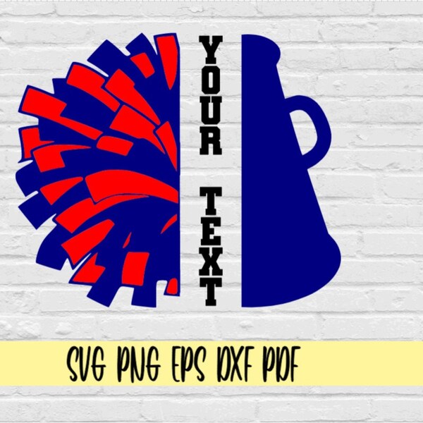 Half Megaphone and Pom Pom svg/Cheer cone png svg/Cheerleader svg/cheerleaders svg/pom pom svg clipart/megaphone svg clip art/mascot svg