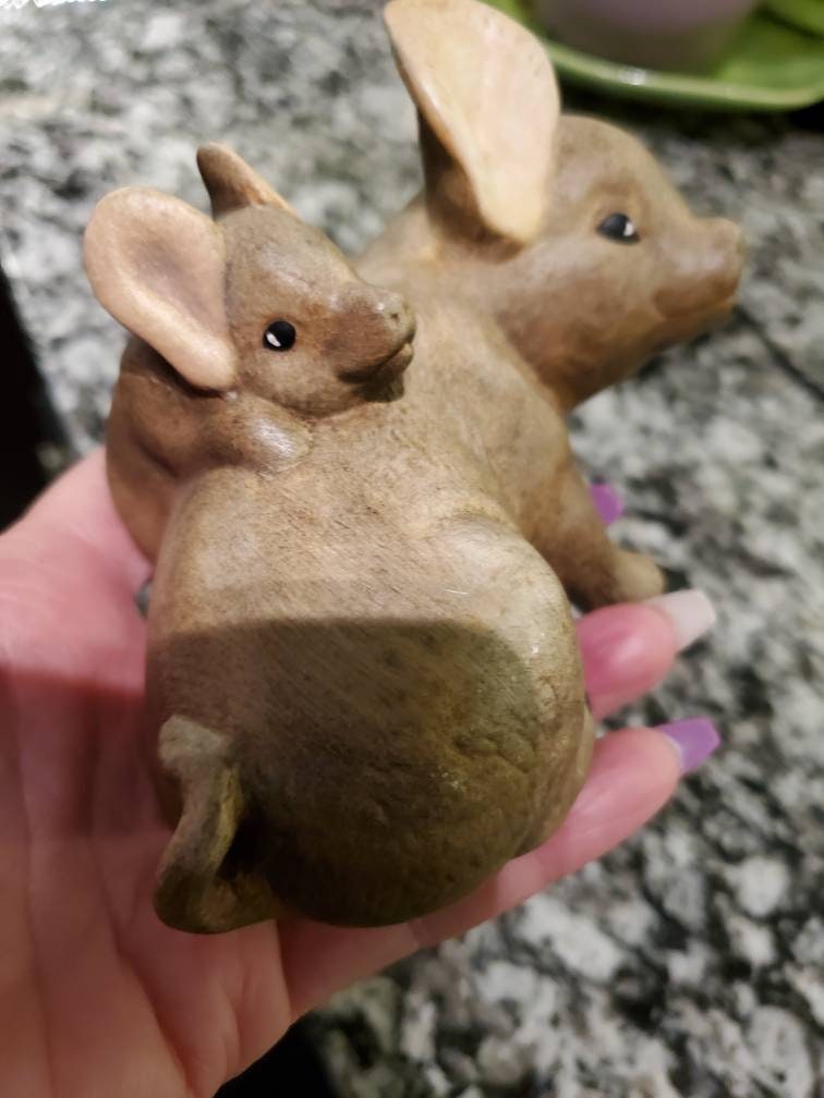 Adorable figura de cerámica de cerdo | Etsy