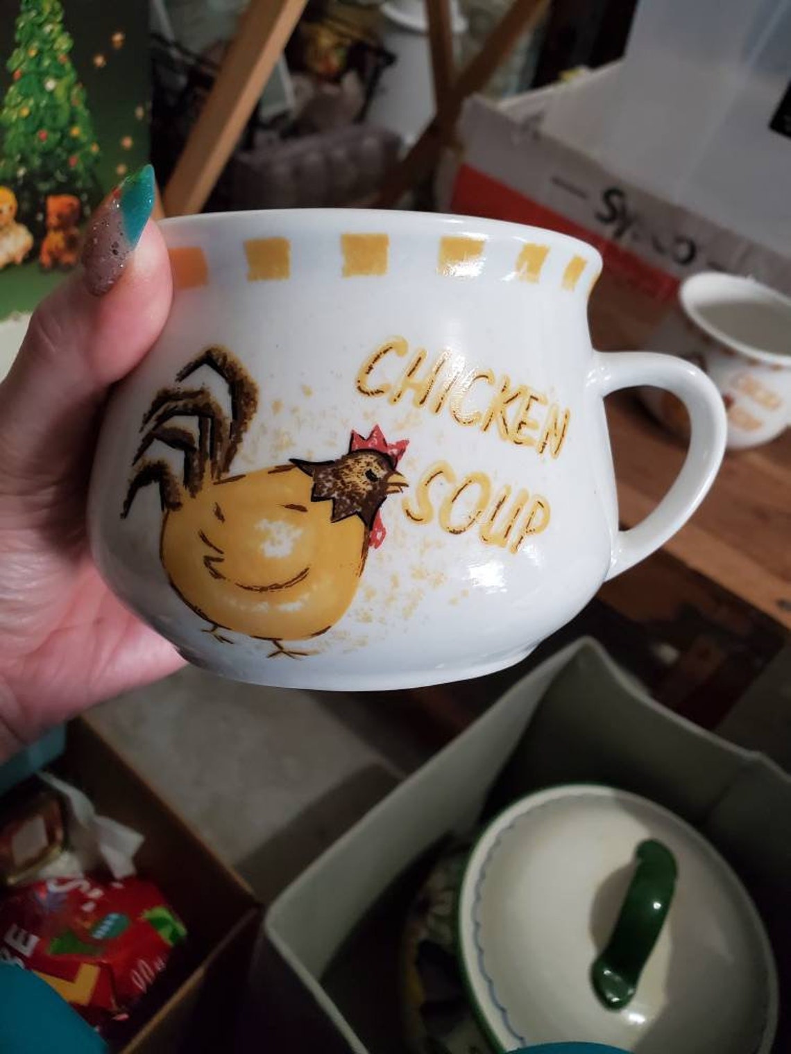 Set Of 2 vintage chicken soup bowls Etsy