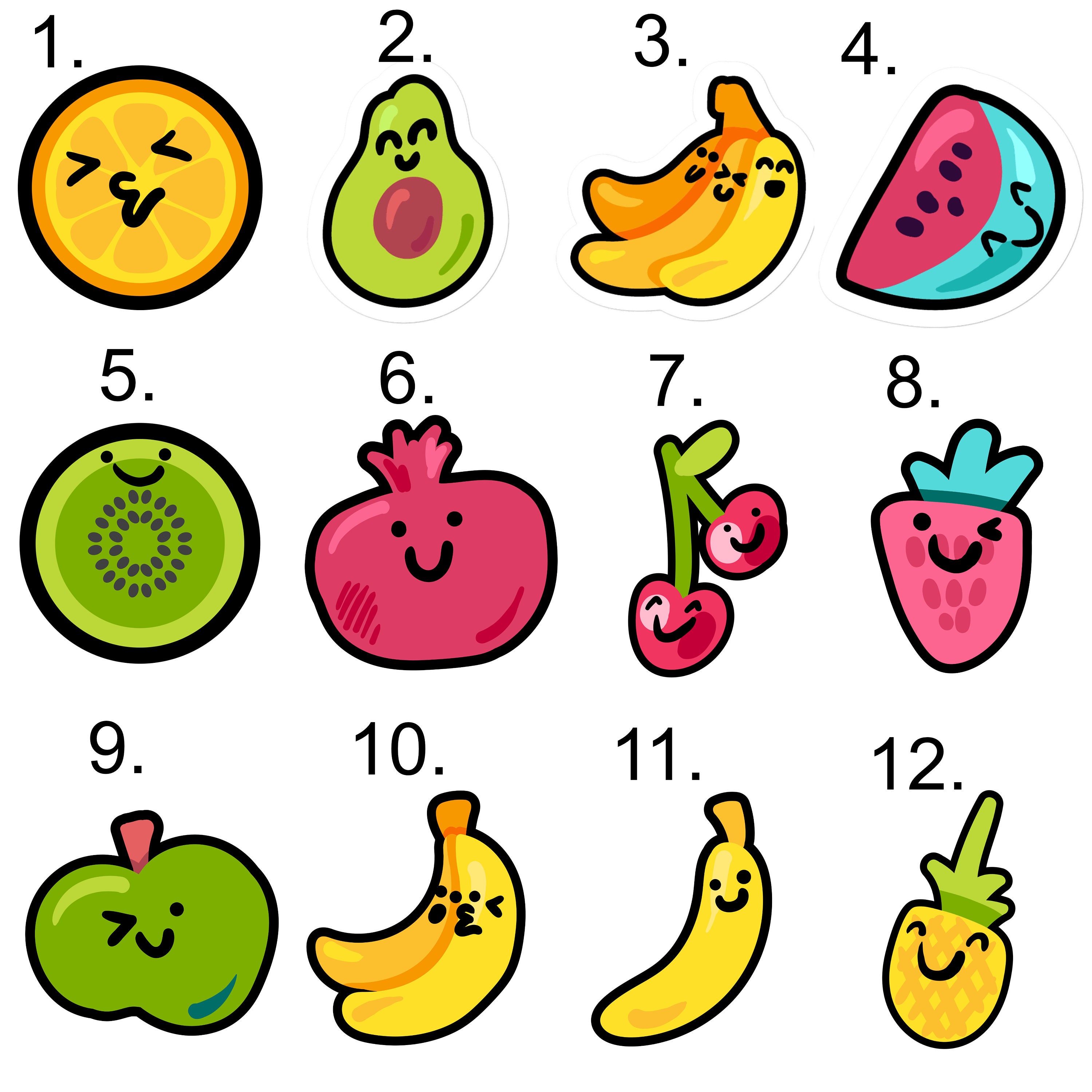 Cute Kawaii Fruit Vinyl Stickers Laptop Stickers Aesthetic Etsy