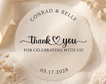 Gold Foil Wedding Thank You Stickers ~ Custom Labels for Favors & Guest Gifts
