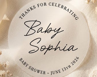 Baby Shower Thank You Stickers | Personalized Favor Labels for Boy or Girl | Party Favors
