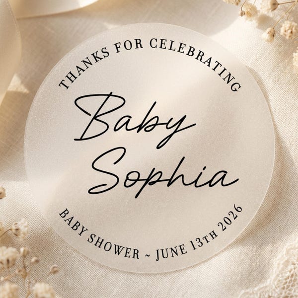 Baby Shower Thank You Stickers | Personalized Favor Labels for Boy or Girl | Party Favors