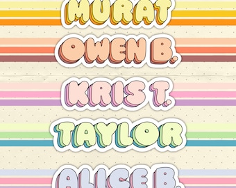 Personalized Colorful Name Sticker ~ Waterproof Vinyl Sticker for Tumblers, Laptops & School Gear