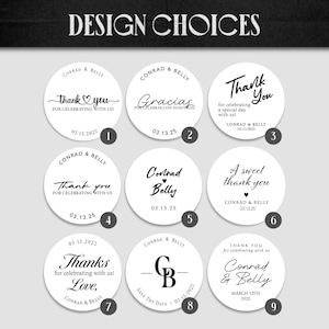 Stickers de remerciement de mariage en feuille d'or ~ Étiquettes personnalisées pour des cadeaux et des cadeaux d'invités image 3