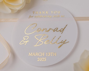 Gold Foil Wedding Thank You Stickers ~ Custom Labels for Favors & Guest Gifts
