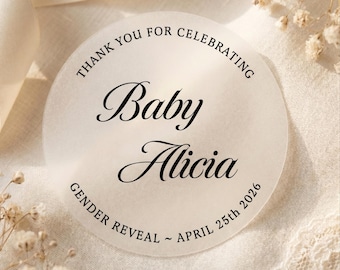 Custom Gender Reveal Stickers for Baby Showers & Announcement Parties